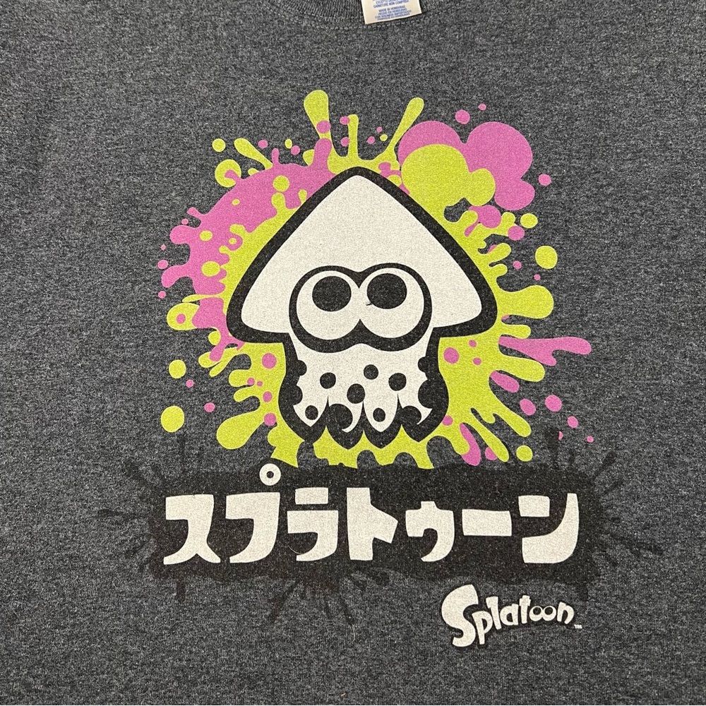 Nintendo Splatoon Sweater Mens Large Grey Inkling Crew Neck Sweatshirt - Picture 2 of 7